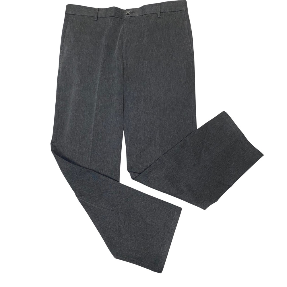 Dockers Straight Fit Gray Dress Pants Mens 38x34 Flat Front Career Office